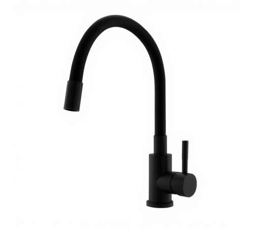 Смеситель для кухни с гибким изливом WesnaArt EKO EKO05-140Black, черный