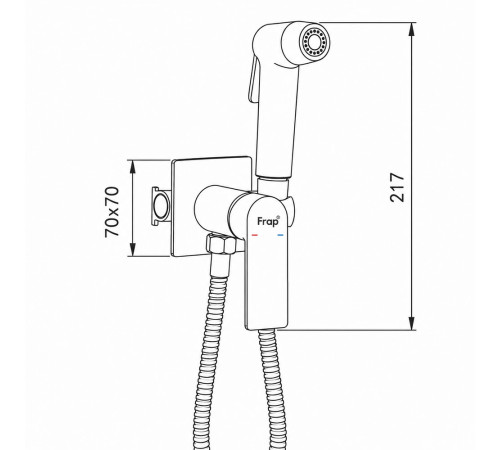 Гигиенический душ со смесителем FRAP F7571-6, черный