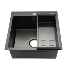 Кухонная мойка с коландером GAPPO GS5050-6, оружейная сталь