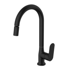 Смеситель для кухни с аэратором на шарнире Voda Shore Black SHR519BAR, черный