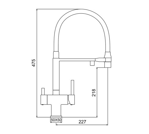 Смеситель для кухни с гибким изливом и подключением фильтра GAPPO G4395-50, хром
