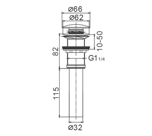 Донный клапан Frap F65, хром