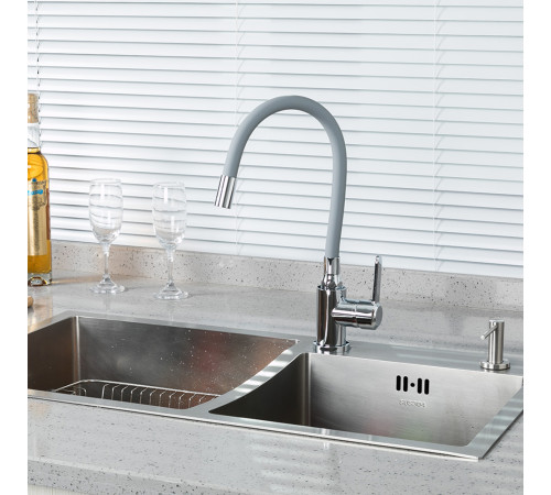 Смеситель для кухни с гибким изливом FRUD R42052-31, хром