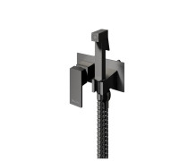 Гигиенический душ со смесителем встраиваемый Knotlor FHS02S1GM, вороненая сталь