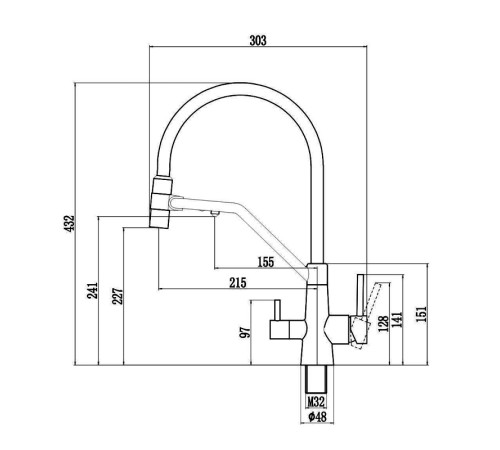 Смеситель для кухни с подключением фильтра воды Fmark FS1462-Q12, графит/бежевый