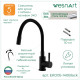 Смеситель для кухни с гибким изливом WesnaArt EKO EKO05-140Black, черный