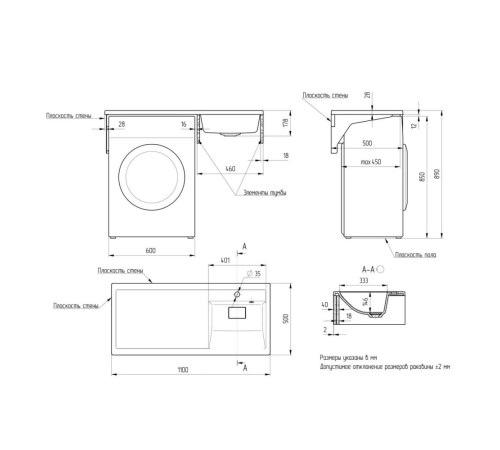 Раковина Paola Magenta 1100 R, белый