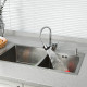 Смеситель для кухни с гибким изливом и режимом душ FRUD R41055-1, хром