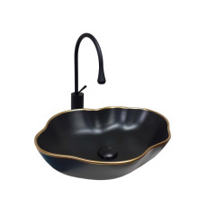 Комплект Bronze de Luxe: раковина Black Orchid 1395 со смесителем SCANDI 9015B