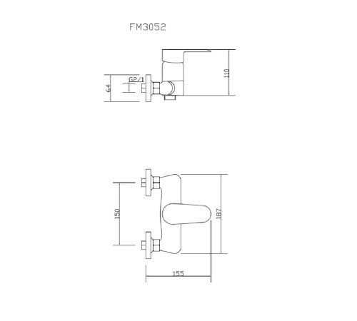 Смеситель для ванны Fmark FM3052, хром