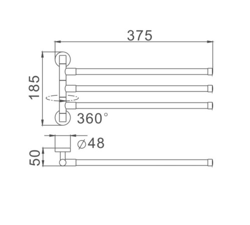 Полотенцедержатель Haiba HB8713, черный