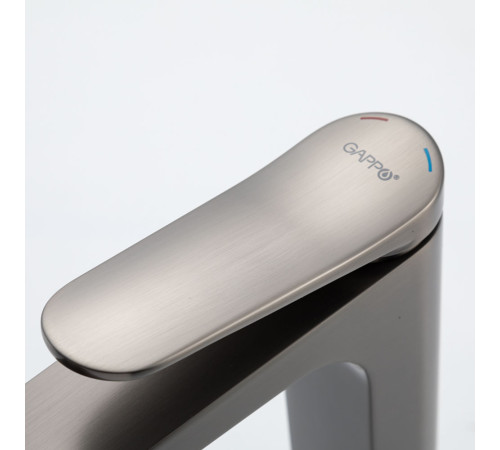 Смеситель для раковины высокий Gappo G1010-29, оружейная сталь