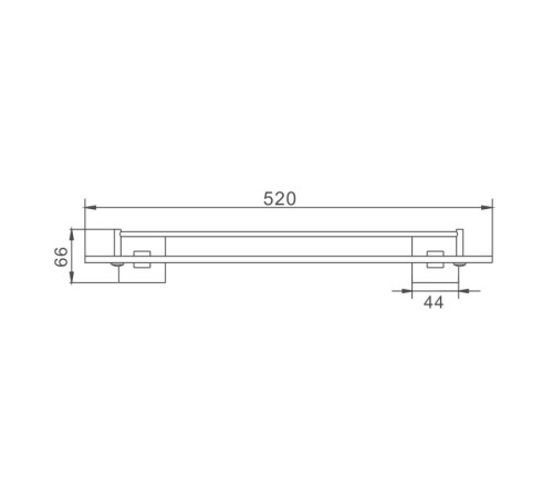 Полка стеклянная Haiba HB8607, хром