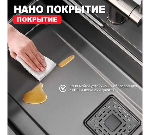 Кухонная мойка Raglo R702.7246.09, графит