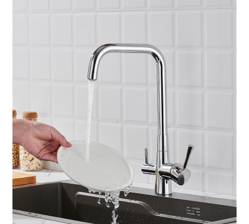 Смеситель для кухни с подключением фильтра Shevanik S528, хром