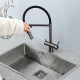 Смеситель для кухни с гибким изливом и подключением фильтра GAPPO G4397-89, оружейная сталь
