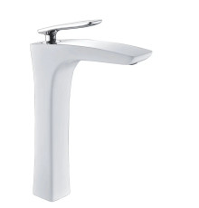 Смеситель для раковины высокий Rose R27F R2711F, белый/хром