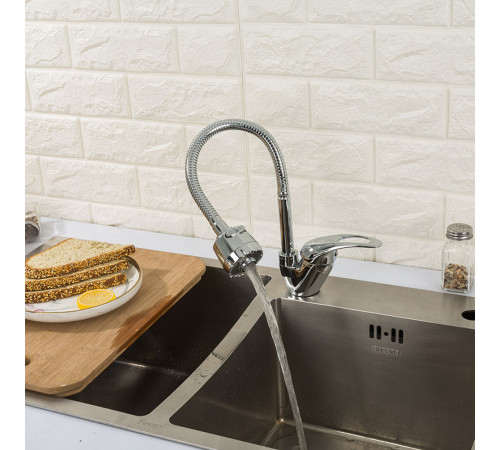 Смеситель для кухни с гибким изливом и режимом душ FRAP F4302-B, хром