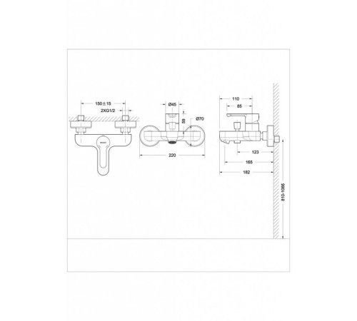 Смеситель для ванны Bravat Stream F63783C-01A, хром