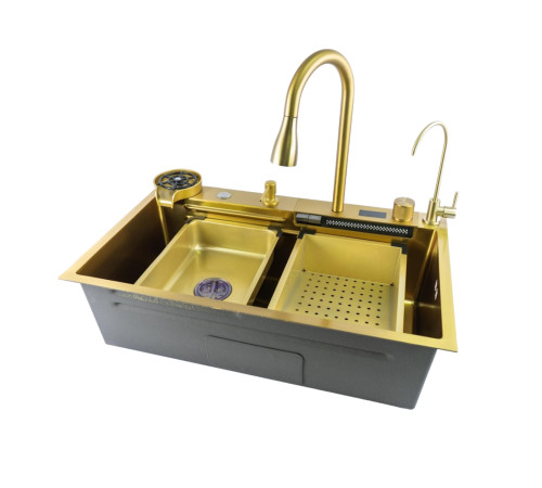 Многофункциональная кухонная мойка Fmark FSC002C, матовое золото