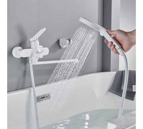 Смеситель для ванны Shevanik S4322C, белый