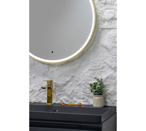 Зеркало Silver Mirrors Делуна/Deluna D800 TX (алюм. профиль, цвет золото, бесконтактный сенсор)