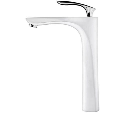 Смеситель для раковины высокий Grocenberg GB3001WC, белый/хром