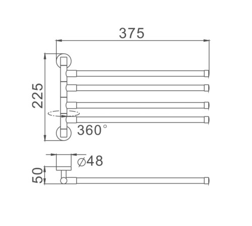 Полотенцедержатель Haiba HB8714, черный