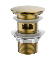 Донный клапан для раковины с переливом ESKO PopupBRQGold/PopupBRQBr, золото