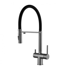 Смеситель для кухни подключением фильтра FILARETE FL3020BG, графит (на магните)