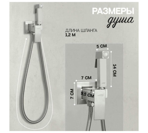 Гигиенический душ со смесителем встраиваемый Hansberge H3077NK, никель