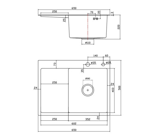 Мойка для кухни Fmark FSC6550T-R, серый
