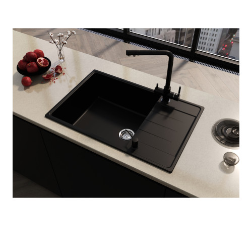 Кухонная мойка Grandex Aqua Topline 600215, черный металлик