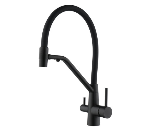 Смеситель для кухни с подключением фильтра воды Fmark FS1462-H01, черный