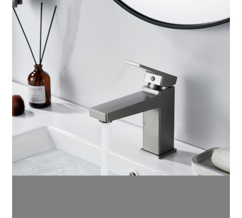 Смеситель для раковины Rose R2801T, оружейная сталь