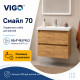 Тумба с раковиной подвесная VIGO Смайл 800 дуб золотой-com, 70 см