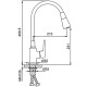 Смеситель для кухни с гибким изливом и режимом душ FRAP F4417-6, черный