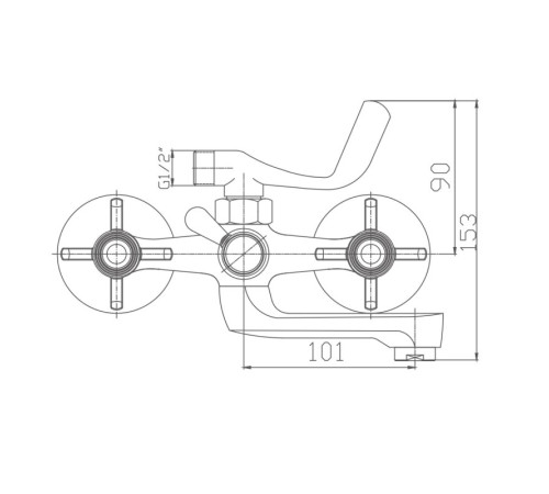 Смеситель для ванны Haiba HB3024, хром