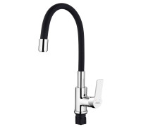 Смеситель для кухни с гибким изливом Esko Coral CL 519 B/CL519CrB , хром/черный