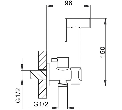 Гигиенический душ без смесителя FRAP F7501, хром