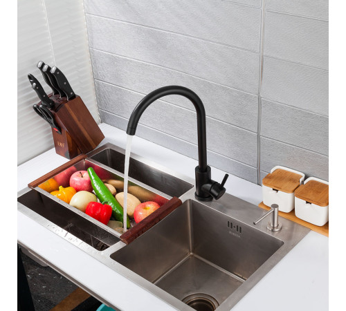Смеситель для кухни FRAP F40899-4, черный