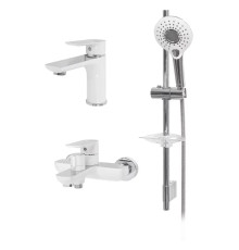 Набор для ванны 3 в 1 Hansberge H7099W, белый/хром