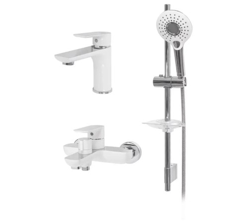 Набор для ванны 3 в 1 Hansberge H7099W, белый/хром