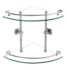 Полка угловая стеклянная Savol S-099322, хром