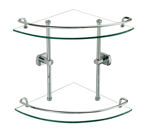 Полка угловая стеклянная Savol S-099322, хром