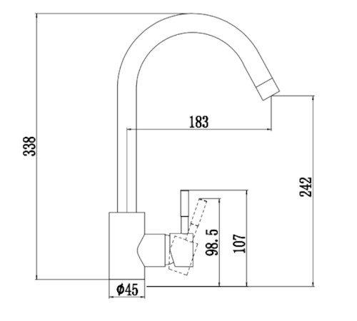Смеситель для кухни Fmark FS8232Q, графит