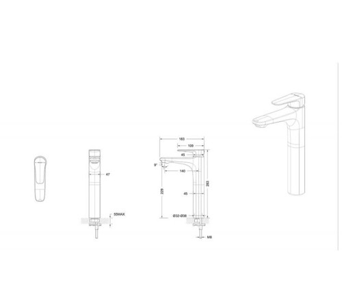 Смеситель для раковины Bravat Source F1173218BW-A9-ENG, черный