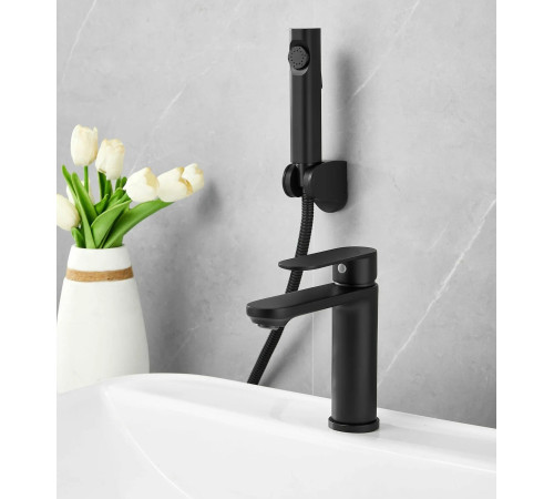Смеситель для раковины с гигиеническим душем Maretti Флоренция Блэк FLG32RF28, черный
