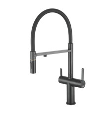 Смеситель для кухни с подключением фильтра для воды Rose R458H, черный