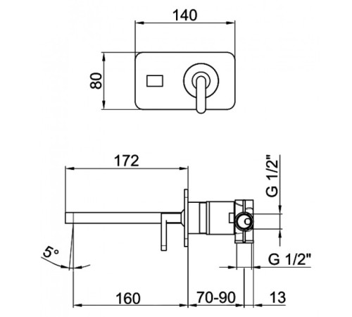 Смеситель для раковины Webert Living LV830606015, хром